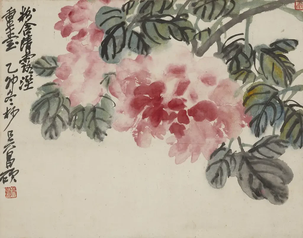 呉昌碩《牡丹玉蘭図》　1913年　個人蔵