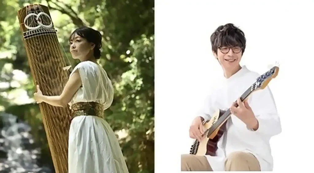 箏とベースの演奏 Nanae・村下正晃