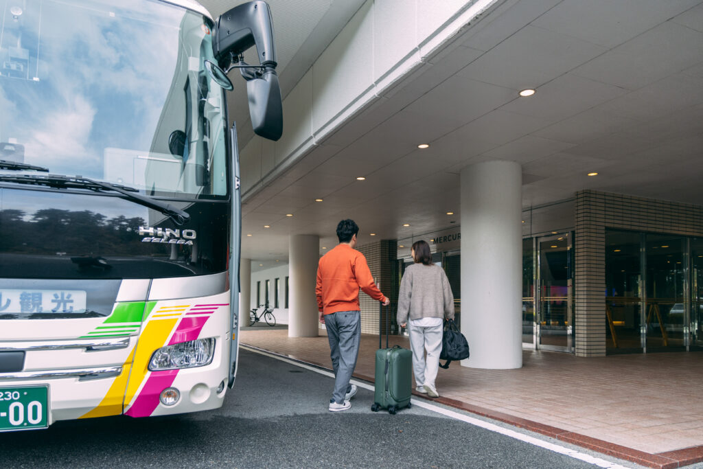 米子駅からシャトルバスが運行