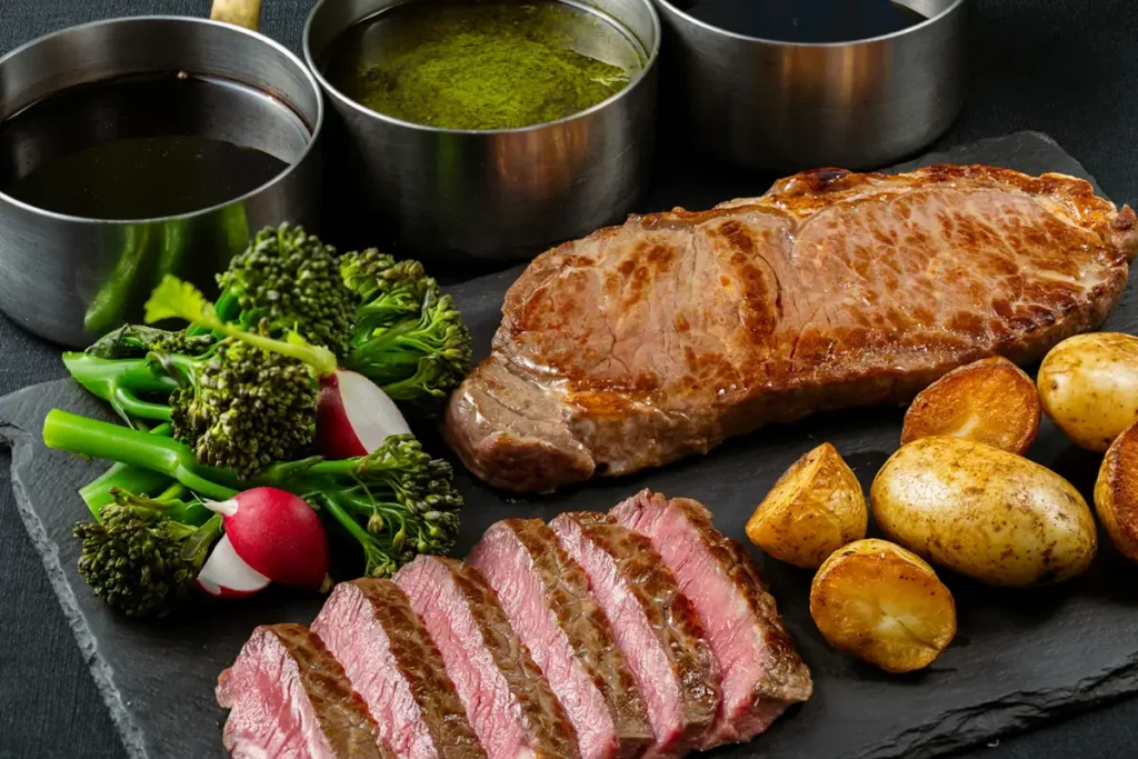 ビーフステーキ　ソース3種