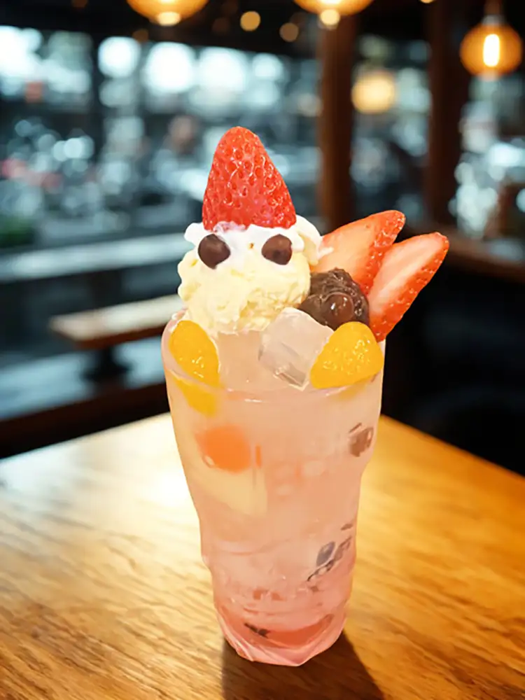 和・クリームソーダ 選べる!フルーツクリームあんみつ