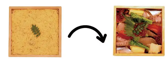 錦糸たまごだけがのった質素なお寿司から、一瞬で華やかなごちそうに